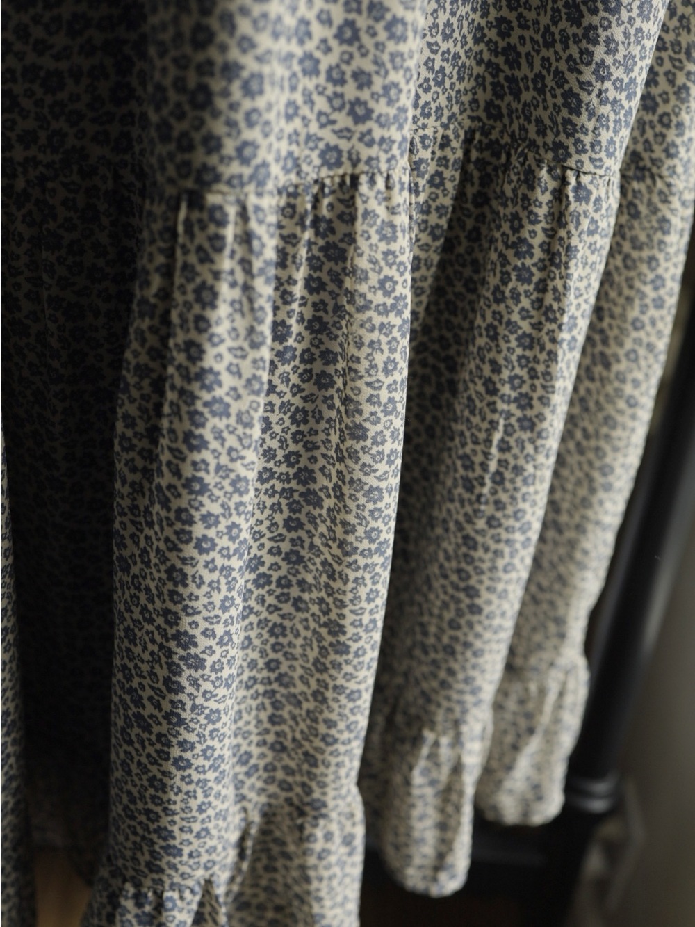 Dusty Blue Ditsy Floral Dress